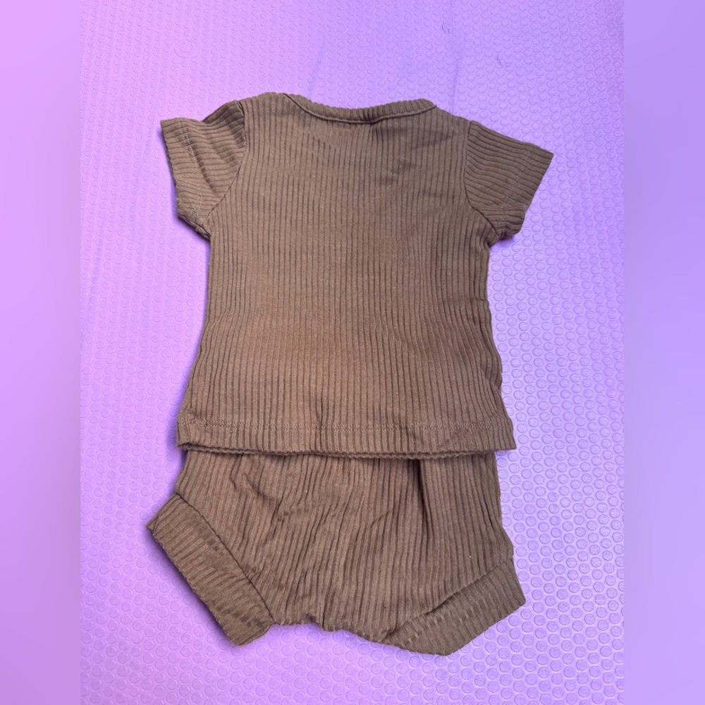Rust Organic Cotton Ribbed Short Set - Picture 6 of 9